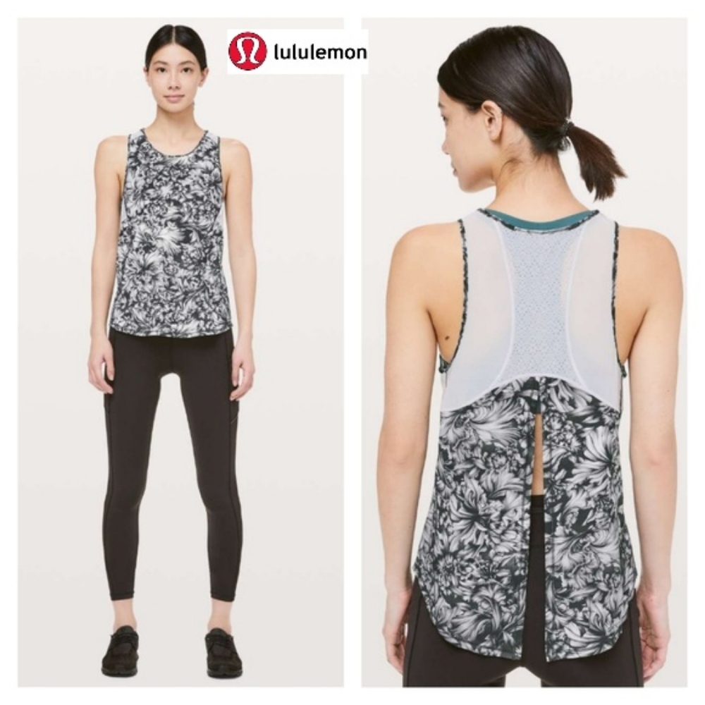 Lululemon Sculpt Tank - Night Garden Ice Grey Black